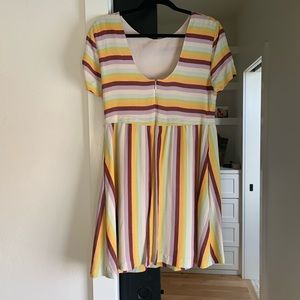 Beautiful, scoop back, muted color dress.
